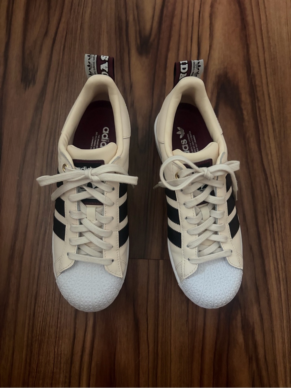 adidas SuperStar Cream and Black Women's Sneakers Sz 8.5